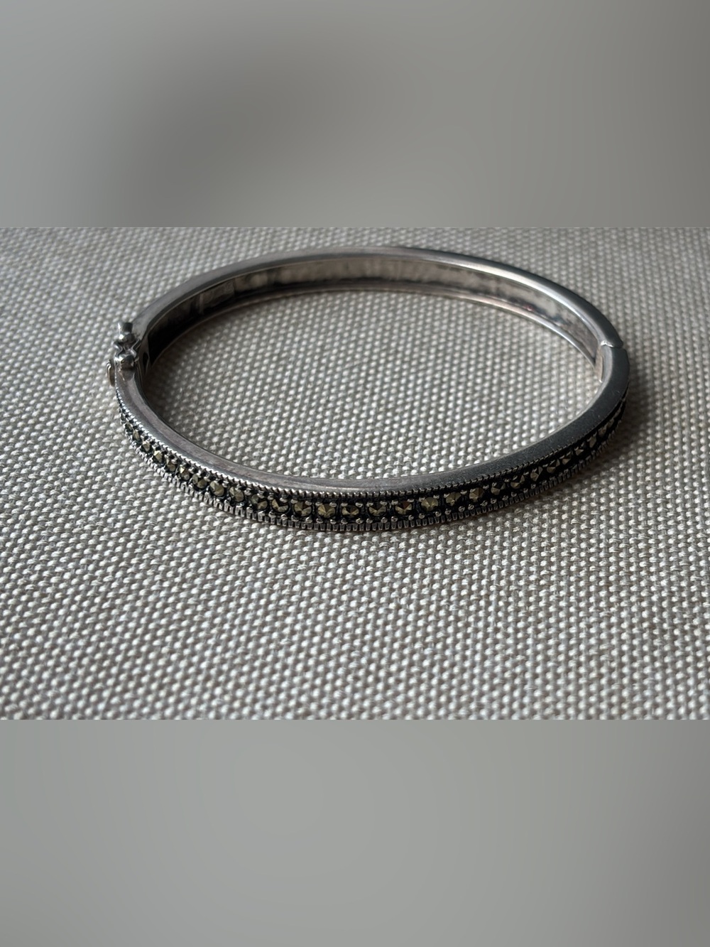 Sterling Silver Bangle Bracelet with Marcasites